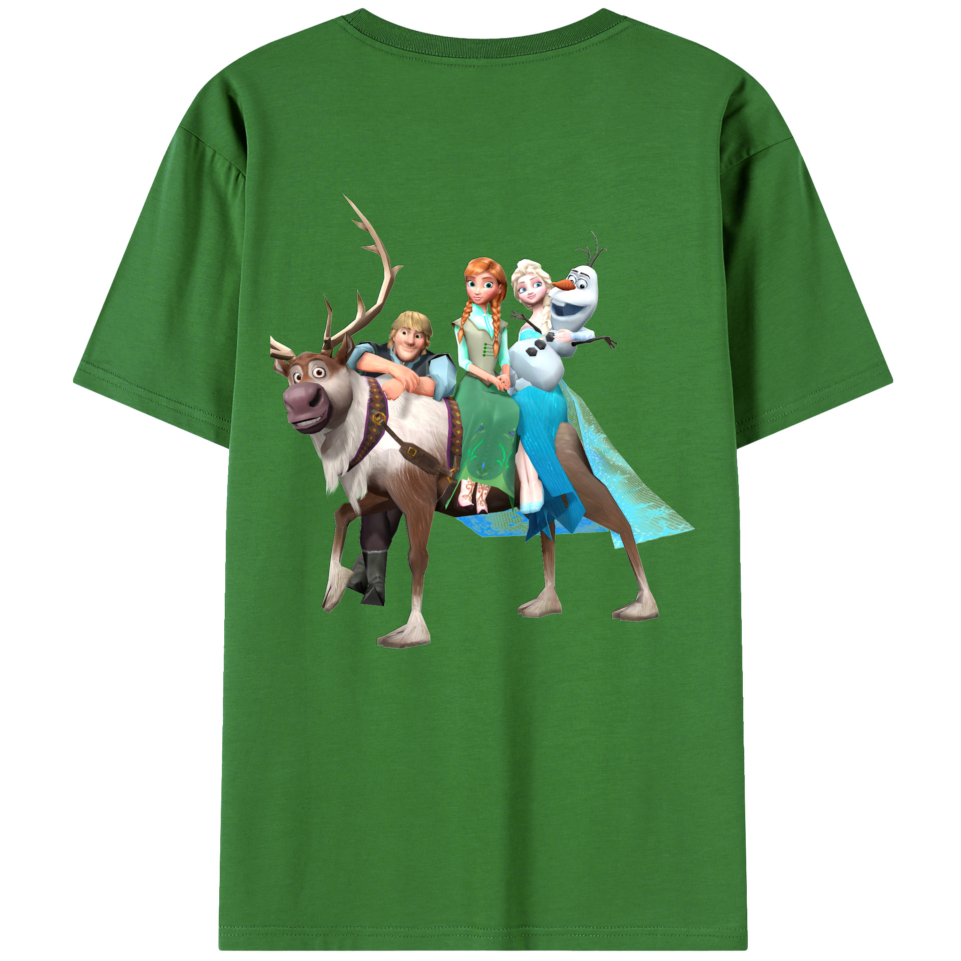 （画像用） アナと雪の女王 アンナ エルサ Frozen Anna Elsa レディース半袖Tシャツ(バックプリント)